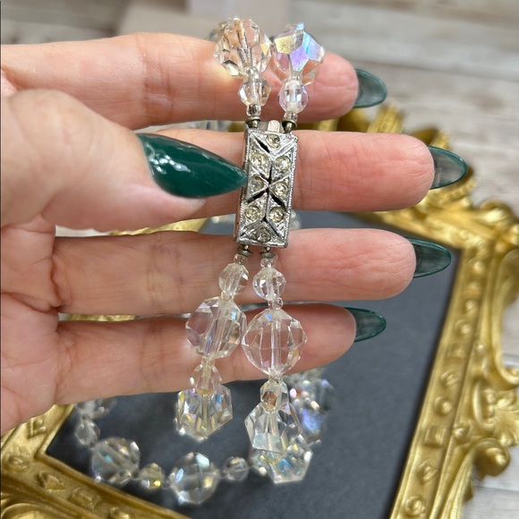 Vintage double-strand Aurora Borealis (AB) chunky crystal - Picture 6 of 8